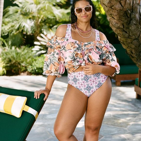 Anthropologie | NWT Cadence Smocked High-Waist Bikini Bottoms 💠 - Picture 5 of 12